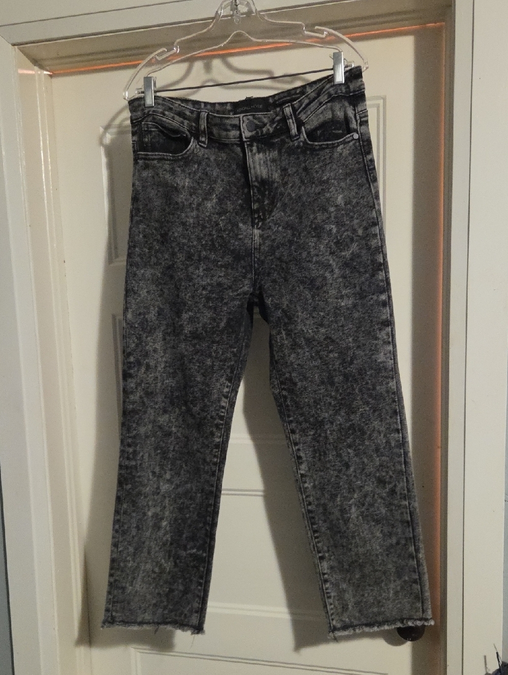 Kendall & Kylie Black Acid-Wash Straight Leg Jeans